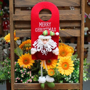 Red felt Santa Claus door hanger with Merry Christmas text and knit beard detail