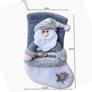 Detail of Christmas stocking with 3D Santa plush, dimensions 20cm height and 11cm opening