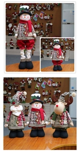 Détails des peluches Père Noël, Bonhomme de neige et Renne avec jambes télescopiques