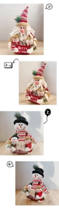 Détail de poupées de Noël en peluche de 25 cm avec Père Noël et bonhomme de neige