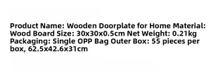 Detailed size chart for the 30cm wooden welcome door sign with product specifications