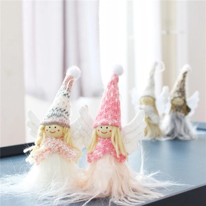 Pendentifs de Poupée Ange de Noël Faits à la Main Décorations à Suspendre en Peluche pour Maison et Arbre de Noël