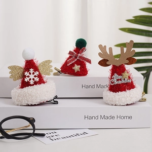 Barrettes de Noël en velours avec renne et bonhomme de neige accessoires de cheveux
