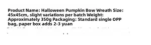 Specifiche dettagliate delle dimensioni per la ghirlanda di zucche Halloween 45cm