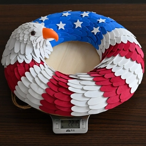 Patriotic USA flag eagle wreath for 4th of July home door and wall decoration