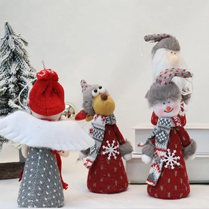 Plush Christmas tree hanging decorations with Santa Claus, Reindeer and Snowman