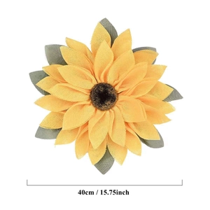 Handcrafted 40cm sunflower wreath made of burlap for rustic home door and wall decoration