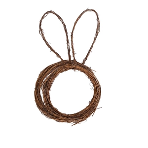 Handmade rabbit shaped rattan wreath for Easter party and rustic farmhouse wall decoration