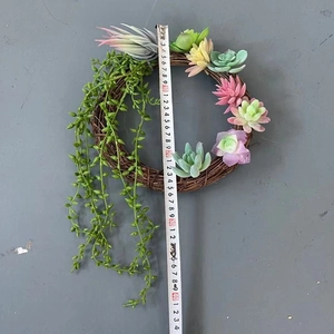 Handcrafted succulent wreath with autumn vines and colorful plants, 40cm wall decoration