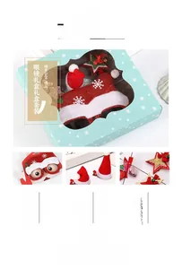 Détails de l'ensemble d'accessoires de Noël avec lunettes Père Noël et barrettes de fête