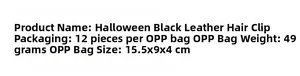 Spécifications détaillées du lot de 12 pinces à cheveux chauve-souris Halloween