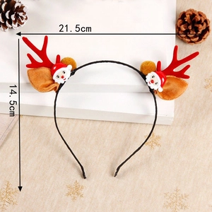 Cerchietto con corna di renna di Natale con Babbo Natale e palline morbide per feste