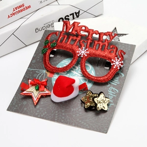 Lunettes de Fête de Noël et Barrettes à Cheveux en Coffret Cadeau Pour Enfants Adultes Rennes Etoile Décoration