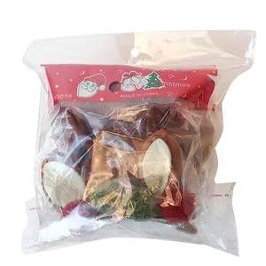 Lot de 4 pinces à cheveux de Noël avec bois de renne, nœuds en peluche et décorations festives