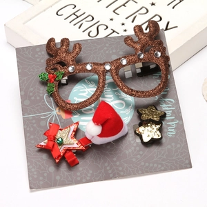 Coffret de Noël avec lunettes bois de renne, pinces festives et accessoires étoiles brillants