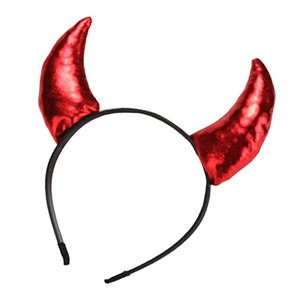 Red devil horn headband for Halloween costumes and themed party hair decoration