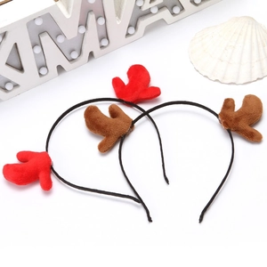 Cute Christmas reindeer antler headbands in red and brown colors for holiday party decor