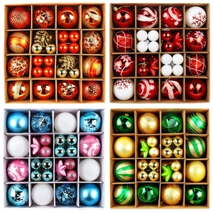 Christmas Tree Decoration Ball Gift Box Set Glitter Matte Electroplated Painted Snowflake Ornaments Holiday Home Party Decor