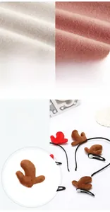 Detail shot of plush clover reindeer antlers headband with soft anti-wrinkle fabric texture