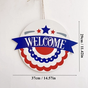 Panneau de bienvenue en bois drapeau américain pour décoration de porte patriotique