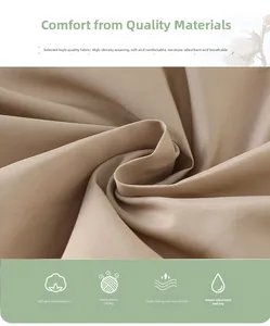 Close-up of soft khaki fabric detail showing breathable and pilling resistant texture