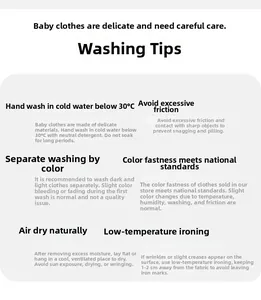 Detailed laundry care instructions and washing guide for toddler girls clothing set