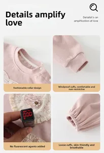 Detail view of pink girls' waffle knit outfit with safe non-fluorescent fabric textures