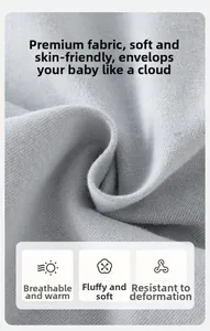Macro view of soft breathable light blue knitted cotton fabric texture for baby clothes