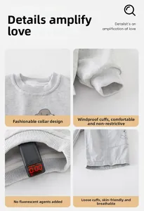 Details von Baby-Trainingsanzug mit geripptem Kragen, winddichten Bündchen und sicherem Stoff