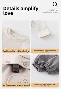 Détails d'ensemble en coton pour bébé avec poignets côtelés et test de sécurité sans fluorescence