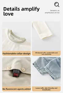 Détails du vêtement bébé sans agent fluorescent avec denim respirant et tissu doux