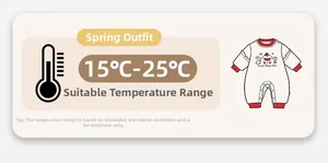 Detailed temperature guide for baby girl cartoon romper suitable for 15°C to 25°C weather