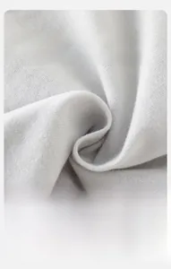 Close-up of soft breathable grey knit fabric for toddler boys long sleeve outfit set