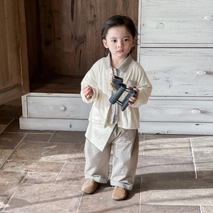 Toddler Boys Plaid Shirt Knit Cardigan Pants Outfit Korean Style Plaid Decoration Casual Spring Autumn Apparel Kids Set