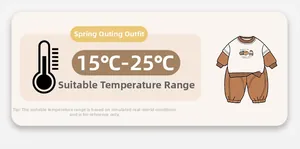 Toddler boy spring outfit set with cartoon sweatshirt and pants for 15°C to 25°C