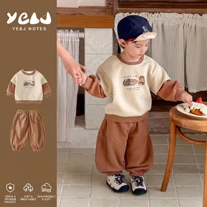 Toddler Boys Casual Cartoon Guinea Pig Print Sweatshirt And Pants Splicing Spring Outfit Comfortable Polyester Clothing Set