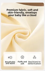 Vue macro du tricot de coton doux et respirant pour tenues de printemps bébé