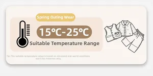 Infant boys' spring outfit temperature guide suitable for 15°C to 25°C weather conditions