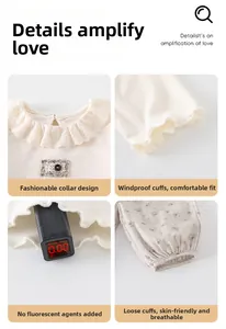 Detailansicht Baby-Set aus Waffelstoff mit Spitzenkragen und Test auf Fluoreszenzfreiheit