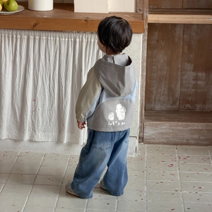 Ensemble coupe-vent bébé garçon avec veste à capuche et pantalon en jean pour printemps