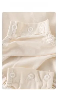 Close-up of soft ribbed cotton baby bodysuit featuring durable snap buttons and fine stitching