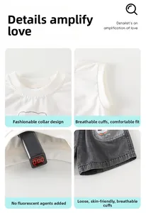 Dettaglio completo di set neonato con scollo traspirante e tessuto privo di fluorescenza