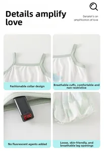 Detailed close-up of cotton knit tank top and shorts set with non-fluorescent testing