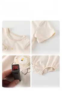 Détails du barboteuse en coton pour bébé avec boutons-pression et manches courtes
