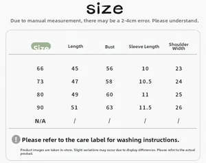 Detailed size chart for baby short sleeve romper showing measurements from size 66 to 90