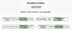 Detailed fabric chart showing 92.8% cotton material composition for baby bodysuit