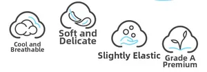 Detail showing Class A safety standard, breathable fabric and soft texture for infant sets