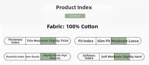 Infant cotton bodysuit fabric index showing 100% cotton material and product attributes