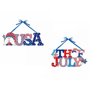 Independence Day Paper Hanging Decoration Patriotic Gnome USA 4th Of July Door Sign Party Supplies Home Wall Decor