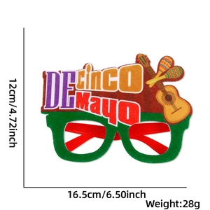 Detailed size specifications for the Cinco de Mayo party glasses with weight parameters